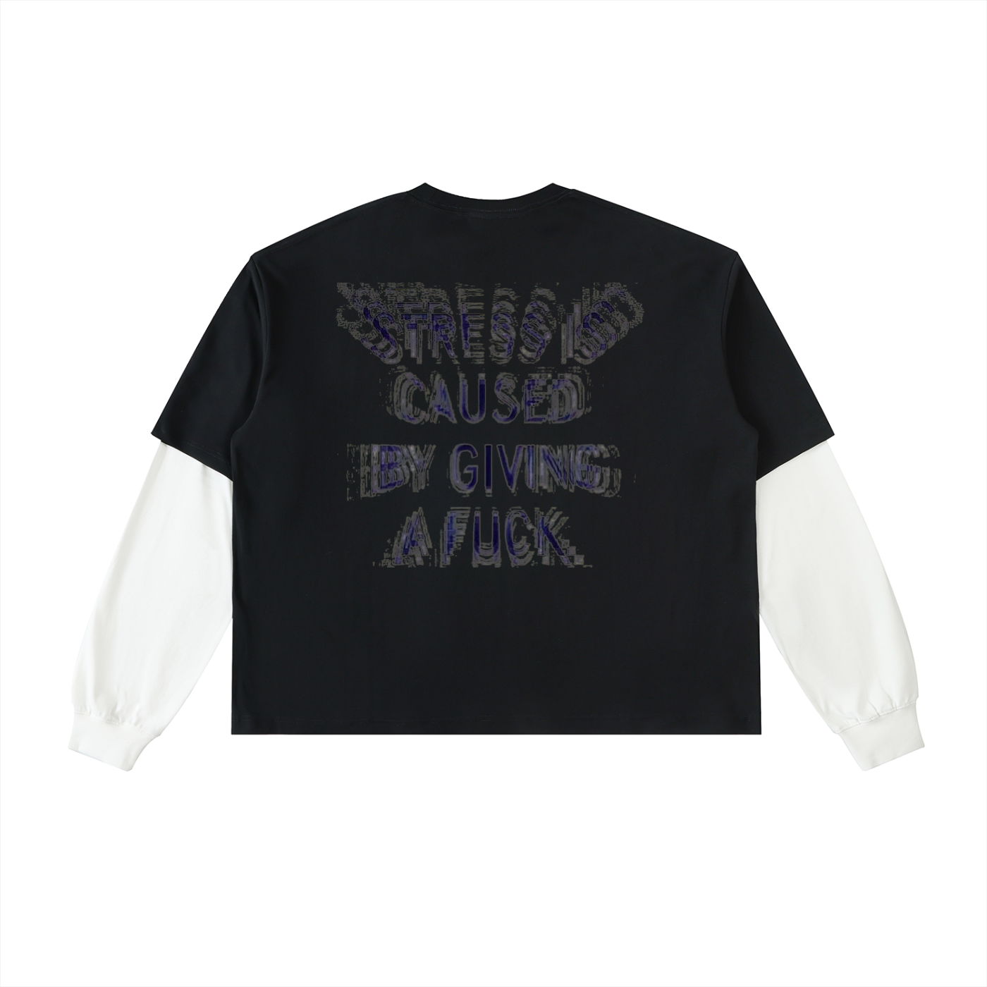 Stressed Antelope Layered Sleeve Cotton T-Shirt
