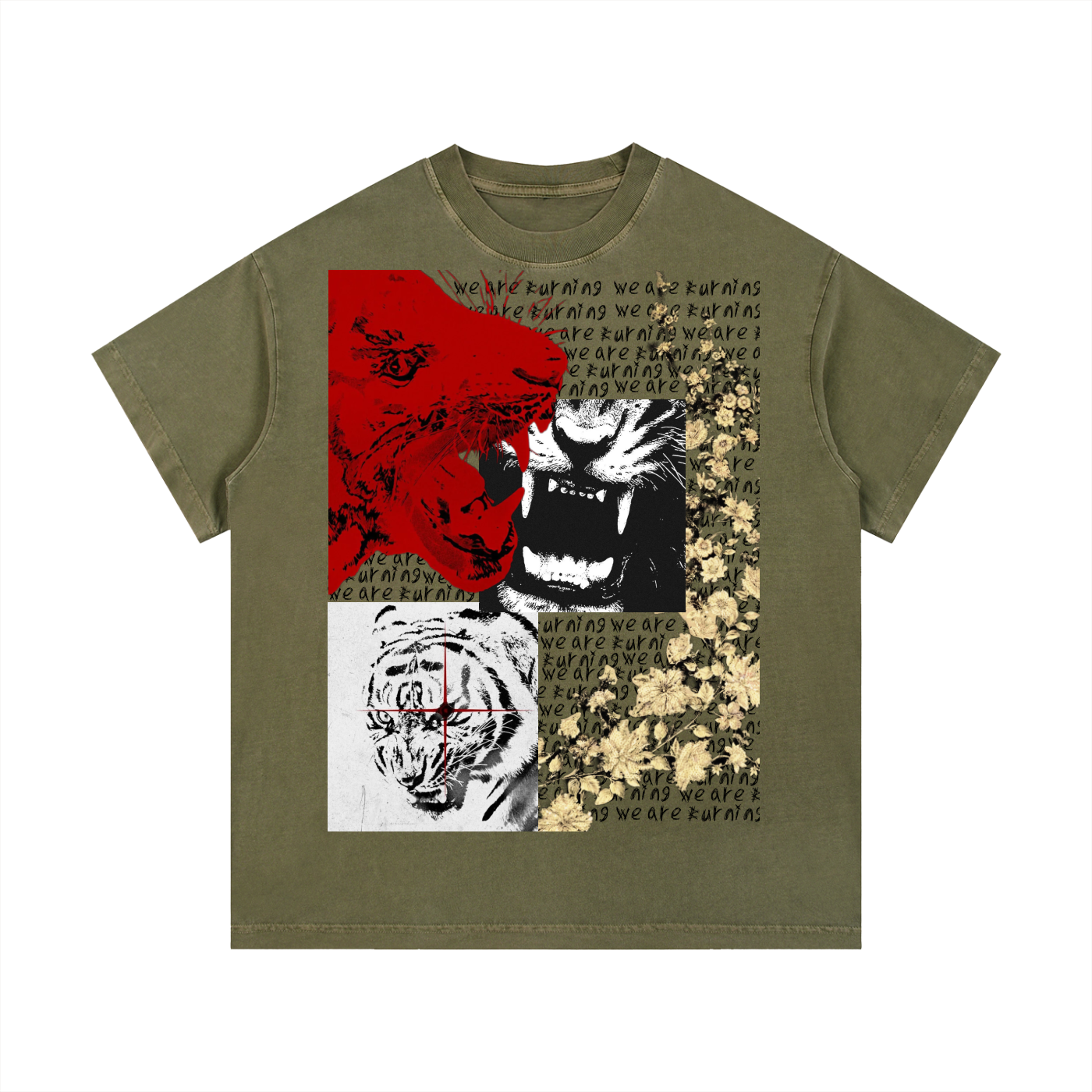 Tiger wings Vintage Wash Cotton T-Shirt