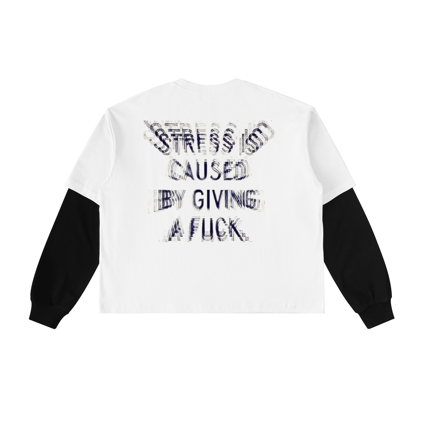 Stressed Antelope Layered Sleeve Cotton T-Shirt