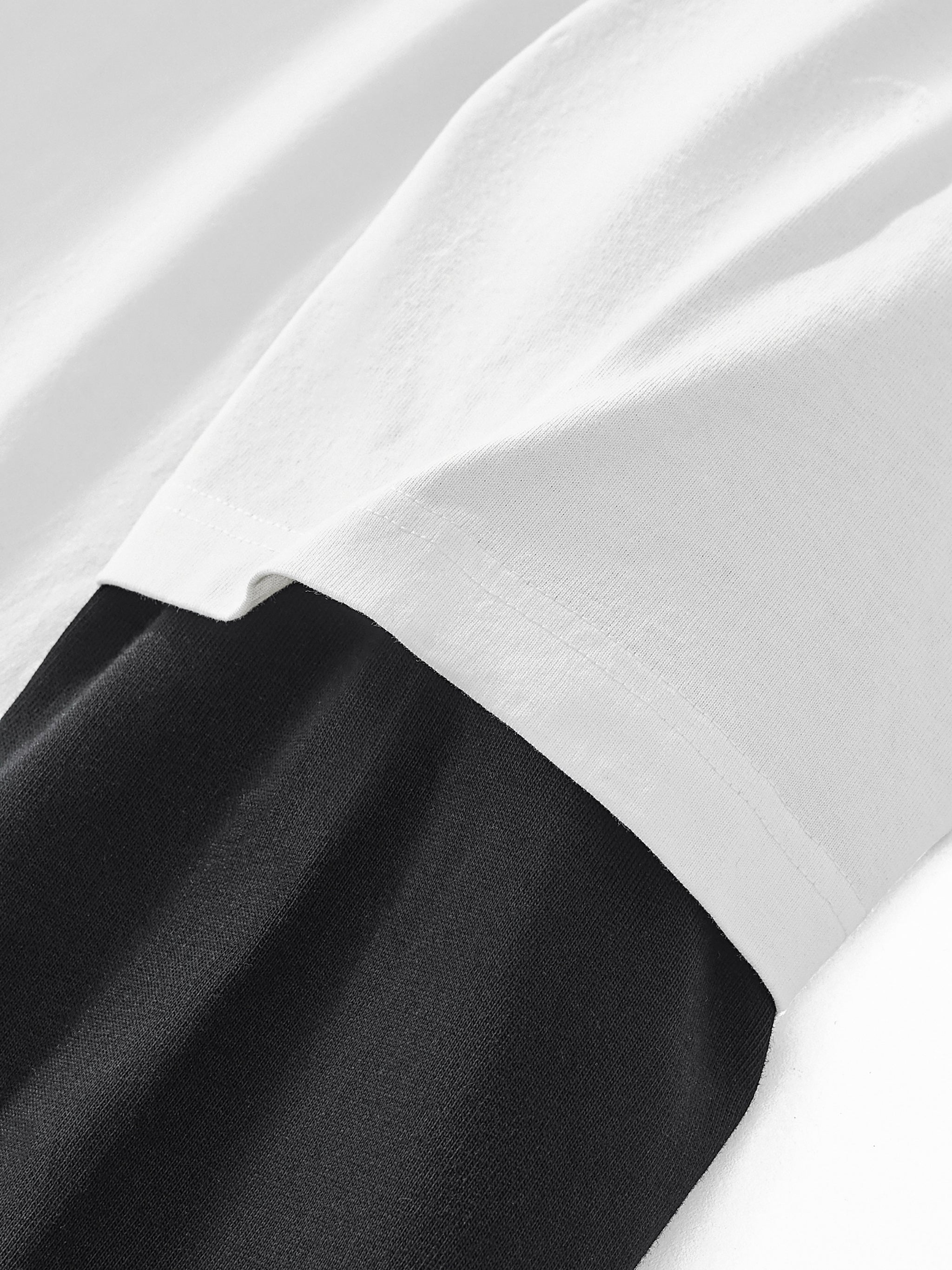 Stressed Antelope Layered Sleeve Cotton T-Shirt